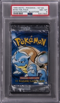 1999 Pokemon 1st Edition Shadowless Base Set Booster Pack - PSA NM-MT 8